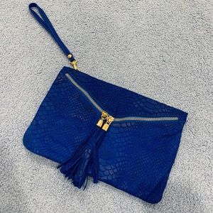 Italian leather market crocodile clutch